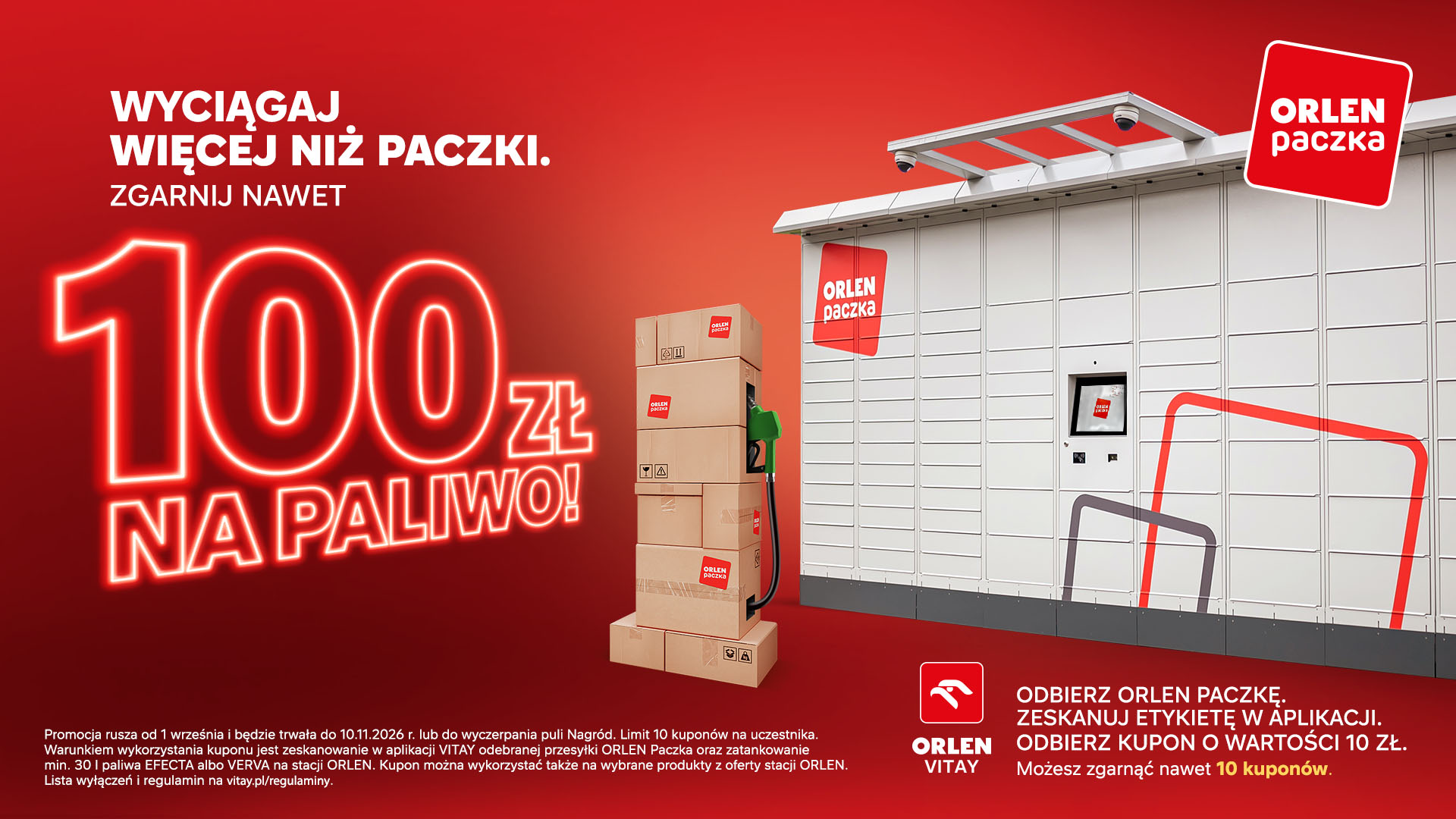 10 zł do wykorzystania na Orlen za każdą odebraną Orlen Paczkę