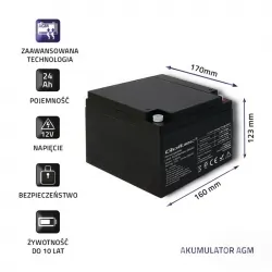 Akumulator AGM Qoltec 12V 24Ah HQ