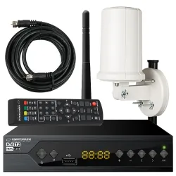 Tuner cyfrowy Esperanza EV107 DVB-T/T2 WiFi H.265/HEVC + antena zew/wew ATD12 + kabel 6m