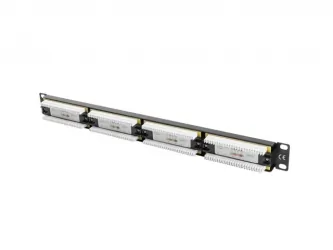 Patch panel 24x port 1U LANBERG do szafy RACK 19&quot; KAT.6 czarny