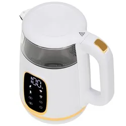 Czajnik elektryczny szklany LED z regulacją temperatury 1,7L Adler AD 1305 biało-złoty