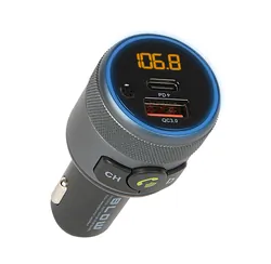 Podświetlany transmiter FM z zestawem głośnomówiącym BLOW Bluetooth 5.1   QC3.0   PD 24W