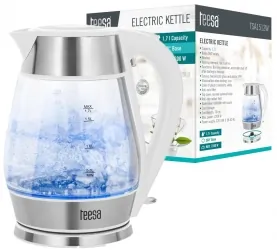 Elektryczny czajnik bezprzewodowy szklany LED Teesa TSA1512W 1,7 L - biały
