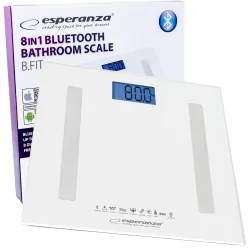 Analityczna waga łazienkowa 8w1 Esperanza B.FIT 180 kg Bluetooth biała