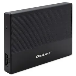 Aluminiowa obudowa zewnętrzna kieszeń na dysk USB 3.0/SSD HDD 2.5" SATA Qoltec Super speed 5Gb/s 2TB - czarny