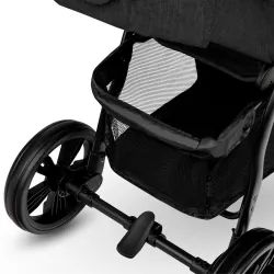 Wózek spacerowy LIONELO ANNET czarny duże koła + moskitiera + ocieplacz na nóżki