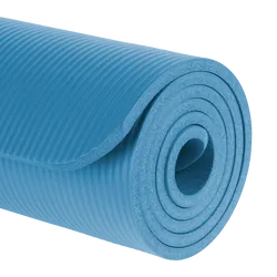 Mata gimnastyczna do ćwiczeń joga pilates fitness 183x61cm grubość 1cm REBEL ACTIVE - kolor niebieski