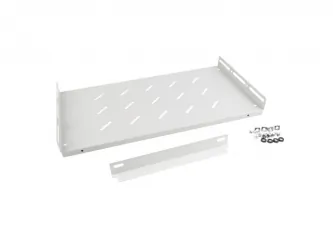 Półka do szafy RACK 19&quot; 450mm LANBERG 1U 486x270mm do 120kg szara + kątownik