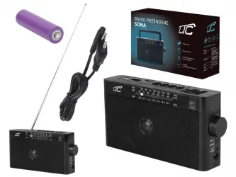 Przenośne radio LTC Sona z akumulatorem - czarne