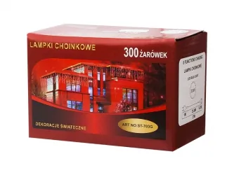Lampki ozdobne choinkowe zielone Led 300szt 24m