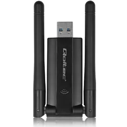 Bezprzewodowy szybki adapter DUAL Wi-Fi 2x 2dBi Qoltec standard AC USB 3.0 1200Mbps