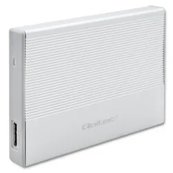 Aluminiowa obudowa zewnętrzna kieszeń na dysk USB 3.0/SSD HDD 2.5" SATA Qoltec Super speed 5Gb/s 2TB - srebrny