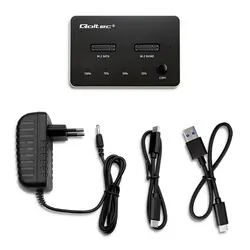 Stacja dokująca dysków Qoltec 2x SSD M.2 NVMe SATA USB-C DUAL 2x 2TB