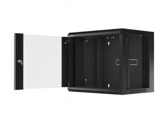 Szafa instalacyjna RACK wisząca 19'' 9U 570x450 drzwi szklane Lanberg  - czarna