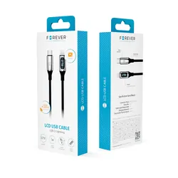 Kabel USB-C/USB-C 100W Forever LCD 1m czarny