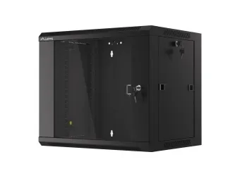 Szafa instalacyjna RACK wisząca 19'' 9U 570x450 drzwi szklane Lanberg  - czarna