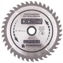 Tarcza widiowa do drewna 185x20 40 zębów Powermat TDD-185x20x40Z