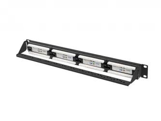 Patch panel 24x port 1U LANBERG do szafy RACK 19&quot; KAT.6A czarny