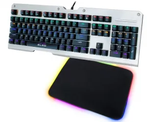 Klawiatura mechaniczna BLOW MECHANICAL RGB podświetlana metalowa + podświetlana mata + mysz