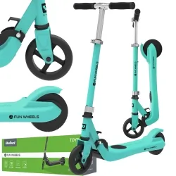 Hulajnoga elektryczna dla dzieci FUN WHEELS 100W 50kg - niebieska