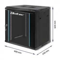 Szafa instalacyjna RACK Qoltec 19&#039;&#039; 12U 600 x 635 x 450 - czarna