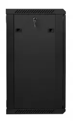 Szafa instalacyjna RACK wisząca 19'' 18U 600x450 drzwi szklane Lanberg - czarna