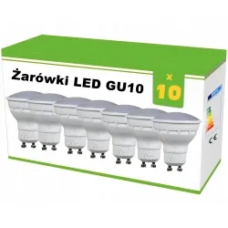 Zestaw 10x żarówek LED GU10 4W AC230V, CW blist.