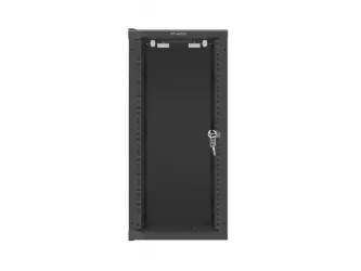 Szafa instalacyjna RACK wisząca 10'' 12U 280x310 drzwi szklane Lanberg (flat pack) - czarna