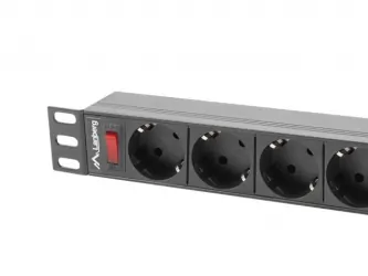 Listwa zasilająca RACK PDU LANBERG do szafy RACK 19&quot; 1U 16A 3m 9xSCHUKO czarna