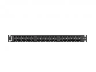 Patch panel 48x port 1U LANBERG do szafy RACK 19" KAT.5E czarny