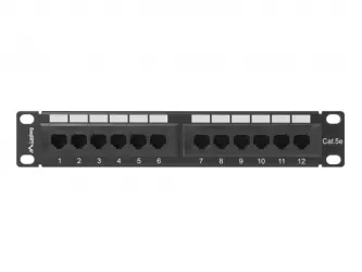Patch panel 12x port LANBERG do szafy RACK 10" KAT5E czarny