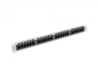 Patch panel 24x port 1U LANBERG do szafy RACK 19&quot; KAT.6 szary