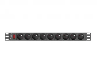 Listwa zasilająca RACK PDU LANBERG do szafy RACK 19&quot; 1U 16A 3m 9x230V czarna