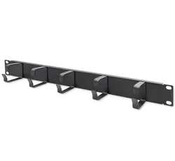 Stalowy organizer kabli do szaf RACK 19" 1U - czarny