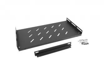 Półka do szafy RACK 19&quot; 450mm LANBERG 1U 486x270mm do 120kg czarna + kątownik