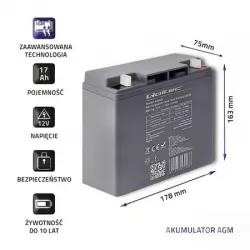 Akumulator AGM Qoltec 12V 17Ah HQ