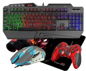 Klawiatura dla graczy z podświetleniem FURY SKYRAIDER + mata Warrior + mysz Fury Warrior + pad Genesis Mangan