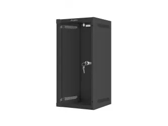 Szafa instalacyjna RACK wisząca 10'' 12U 280x310 drzwi szklane Lanberg (flat pack) - czarna