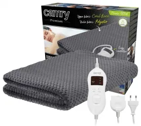 Pojedynczy elektryczny koc podkładowy z czasomierzem Camry CR 7416 szary 150cm x 100cm