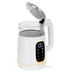 Czajnik elektryczny szklany LED z regulacją temperatury 1,7L Adler AD 1305 biało-złoty
