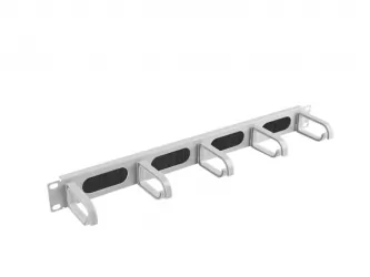 Organizer kabli LANBERG do szafy RACK 19" 1U z 5 uchwytami panel szczotkowany typ B szary