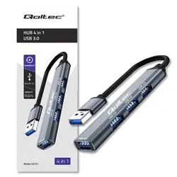 Hub adapter rozdzielacz USB 3.0 Qoltec na 4x USB 3.0