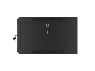 Szafa instalacyjna RACK wisząca 19&#039;&#039; 15U 570x450 drzwi szklane szybki montaż Lanberg (flat pack) - czarna