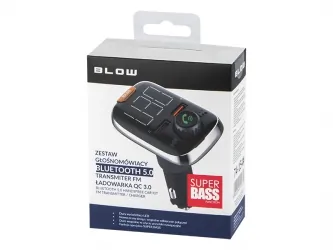 Transmiter FM BLOW Bluetooth 5.0 Zestaw głośnomówiący + Quick Charge 3.0 