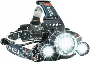 Akumulatorowa latarka czołowa 3xLED LTC 1200lm + 2 ładowarki
