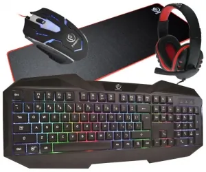REBELTEC PATROL klawiatura dla graczy z podświetleniem RGB + mata LONG + mysz COBRA + słuchawki ROHAN