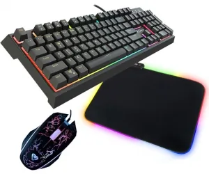 Klawiatura hybrydowa Genesis THOR 200 RGB podświetlana klawiatura + mata gamingowa XXL 89 cm dla graczy