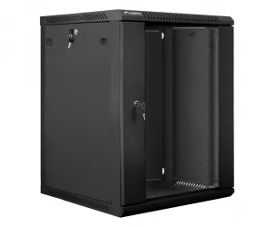 Szafa instalacyjna RACK wisząca 19'' 15U 600x600 drzwi szklane Lanberg - czarna