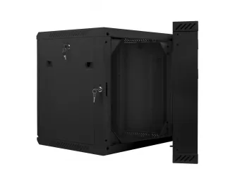 Szafa instalacyjna dwusekcyjna RACK wisząca 19'' 12U 600x600 drzwi szklane Lanberg - czarna