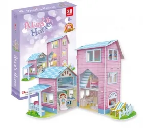 PUZZLE 3D LED Domek dla lalek Alisa's Home zestaw 74 elementów